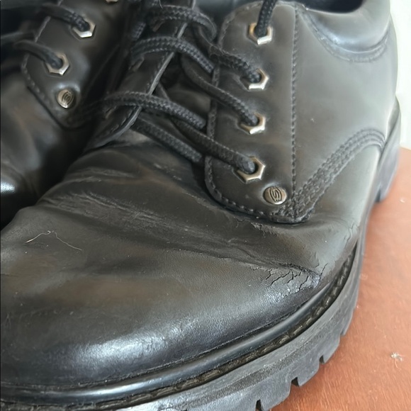 Skechers Black Leather Oxfords Classic Design - Picture 5 of 9